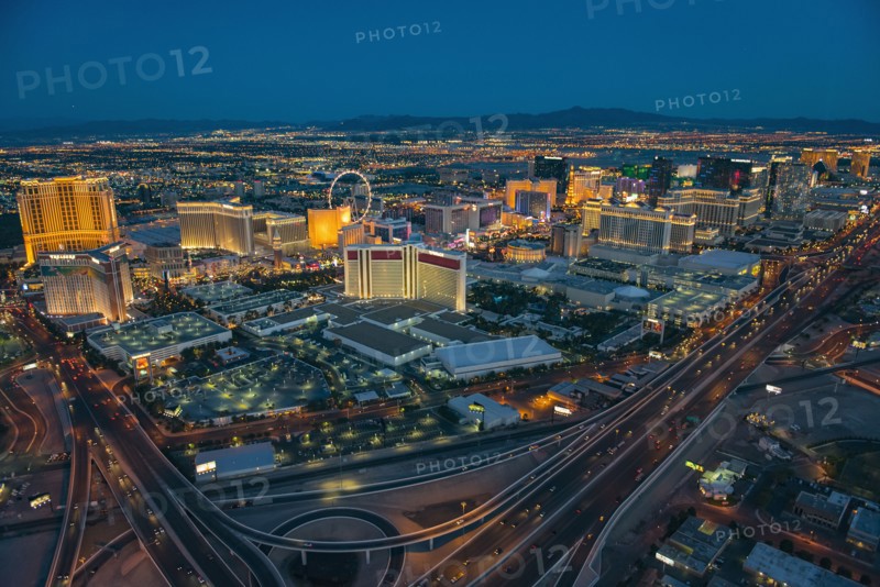 Aerial view of illuminated cityscape