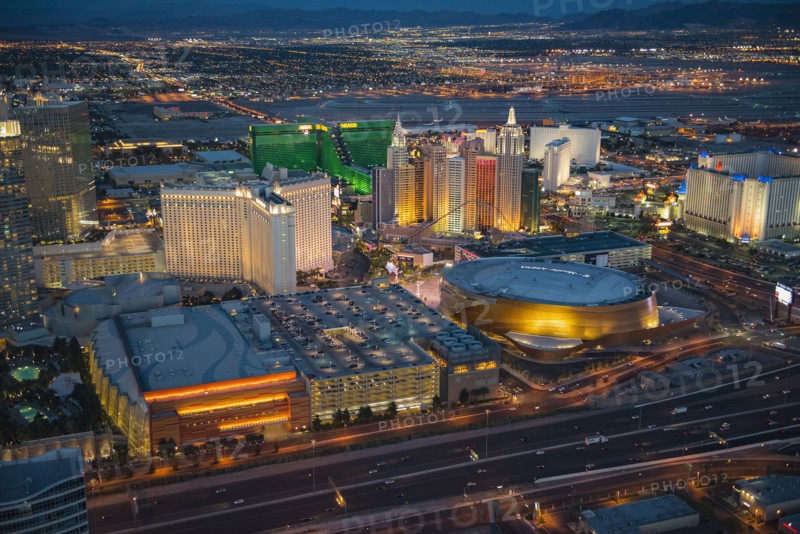 Aerial view of illuminated cityscape