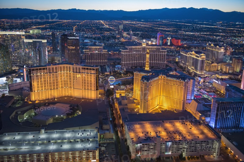 Aerial view of illuminated cityscape
