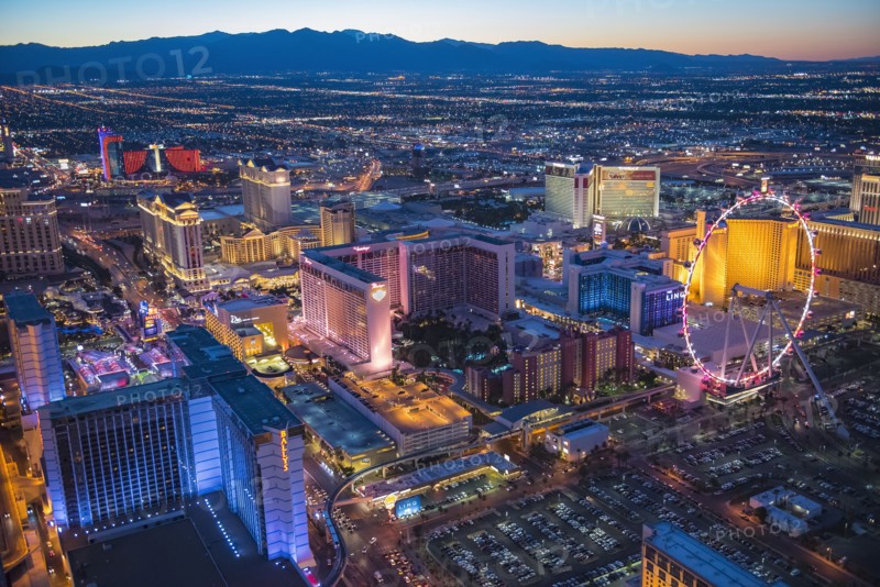 Aerial view of illuminated cityscape