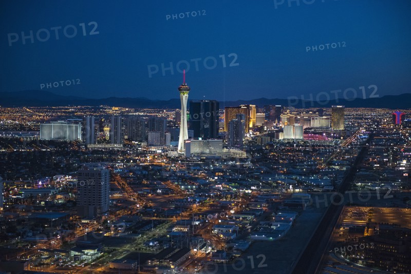 Aerial view of illuminated cityscape