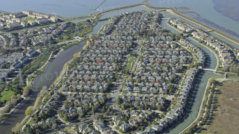 Aerial view of suburb