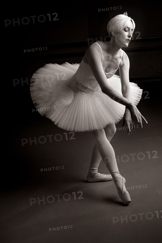 Caucasian ballet dancer wearing tutu
