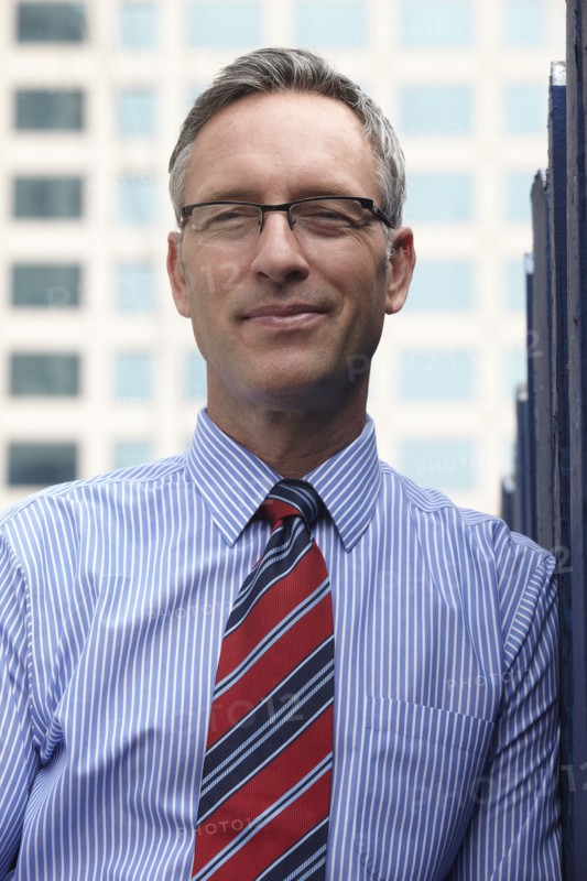 Caucasian businessman smiling