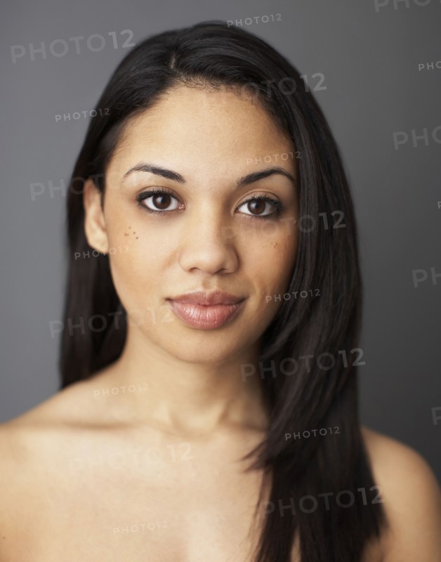 Smiling nude woman