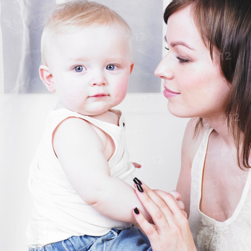 Mother admiring baby son