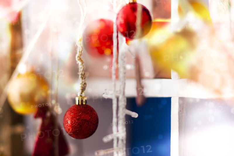 Close up of Christmas ornaments
