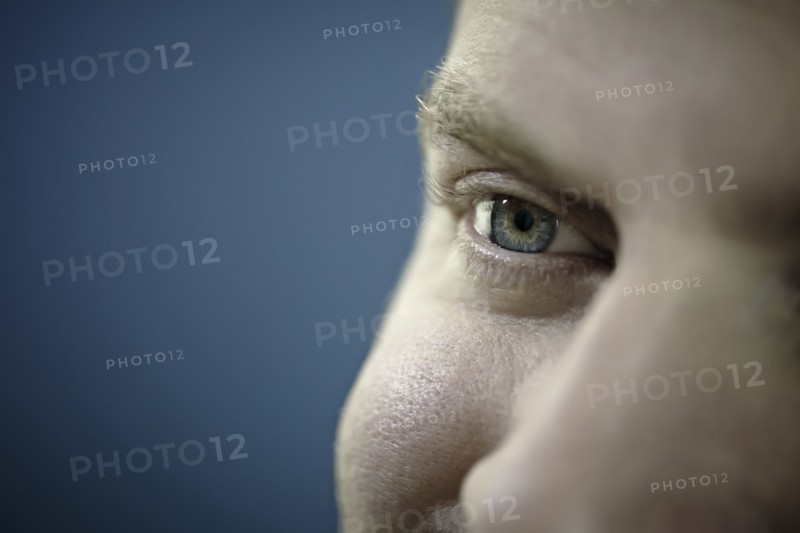 Close up of Caucasian man's eye