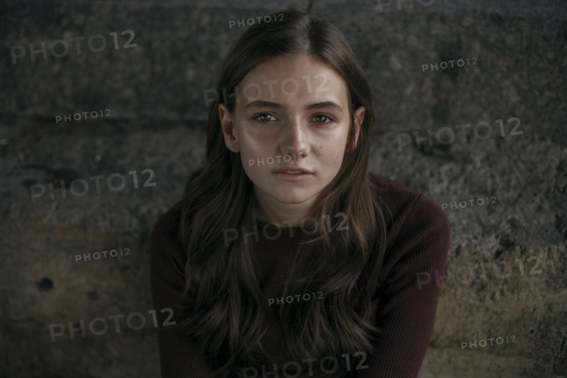 Portrait of serious Caucasian woman