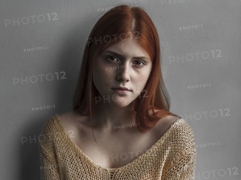 Portrait of serious Caucasian teenage girl