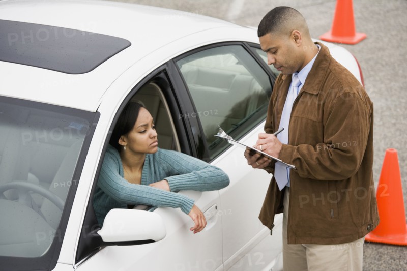 African teenager at drivers test