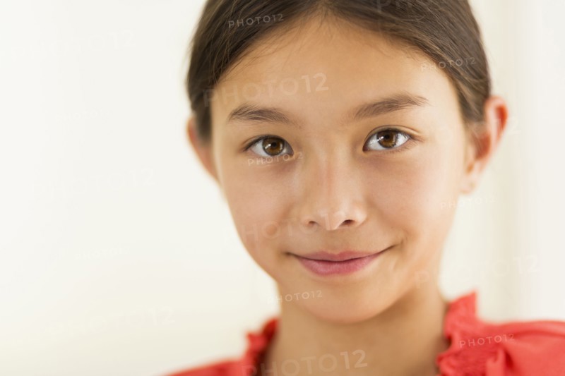 Mixed race girl smiling