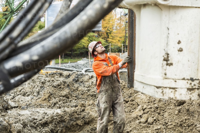 Caucasian worker at construction site