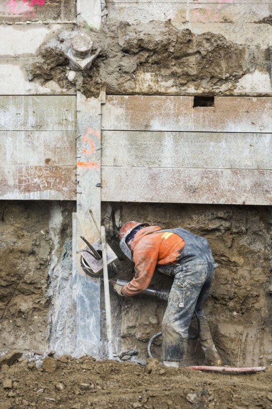 Caucasian worker at construction site