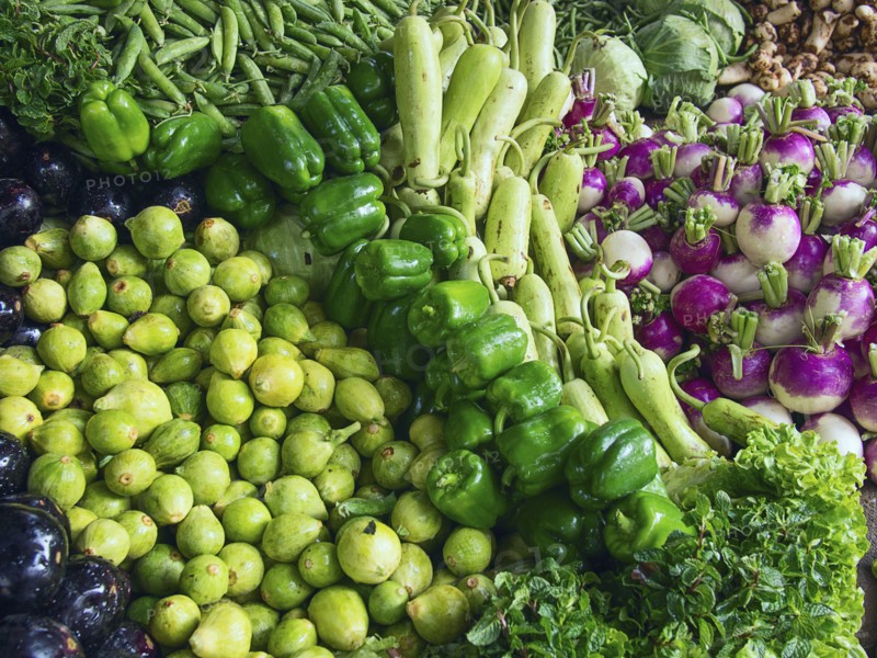 Fresh vegetables for sale in market