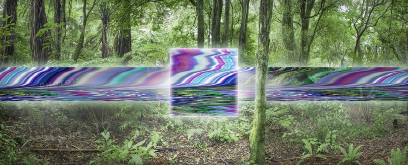 Distorted digital stream in remote forest