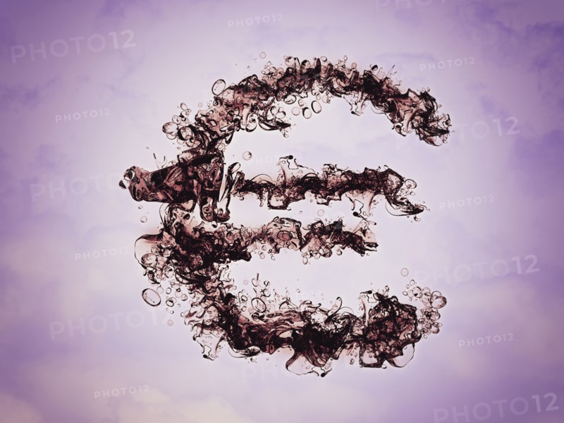 Smoke forming shape of Euro symbol