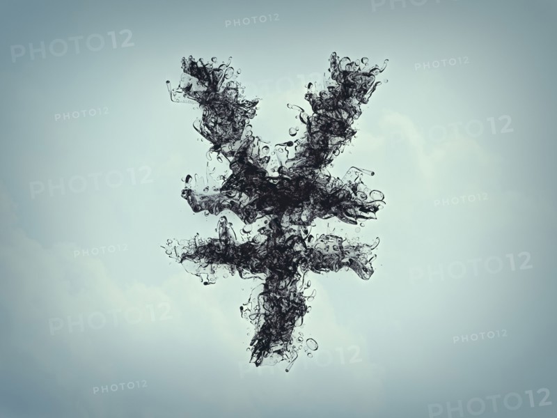 Smoke forming shape of yen sign
