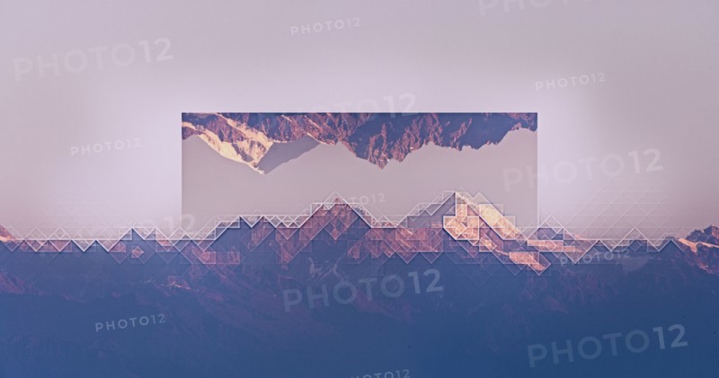 Mirror images of mountain landscape