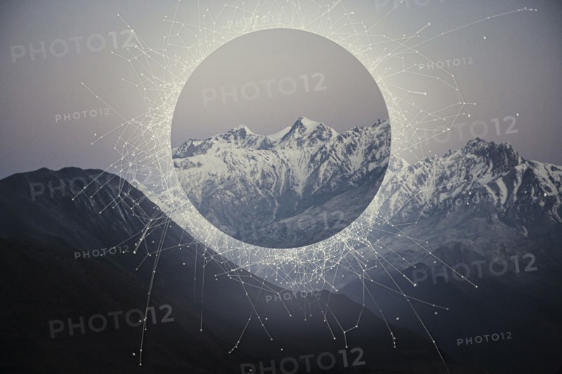 Glitch effect in mountains