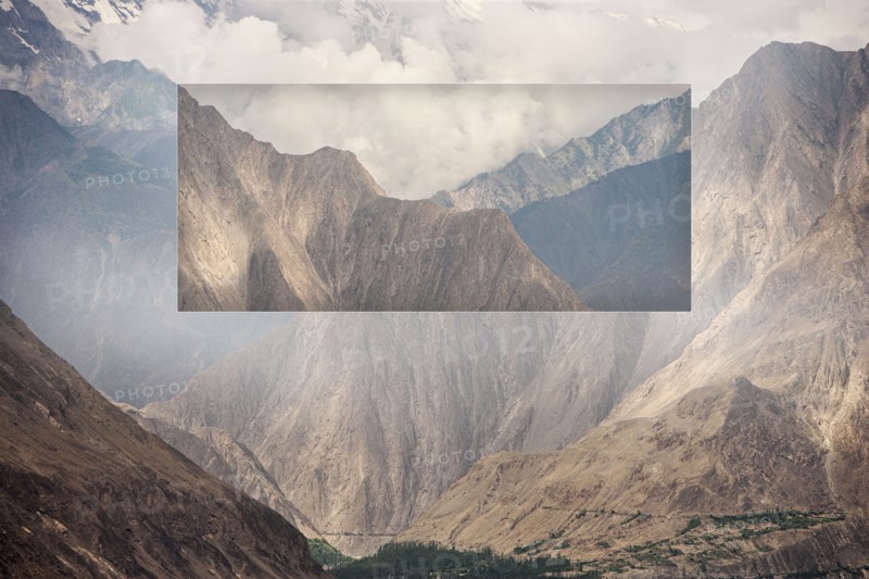 Glitch effect of mountains and valley