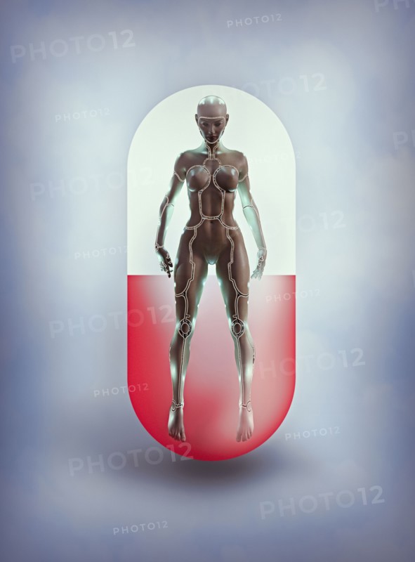 Cyborg inside pharmaceutical pill