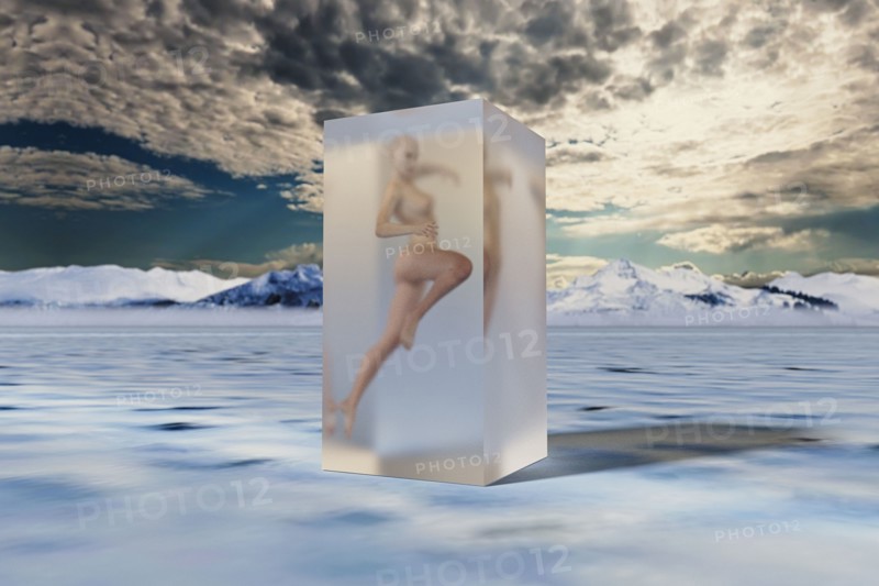Woman frozen in suspended animation
