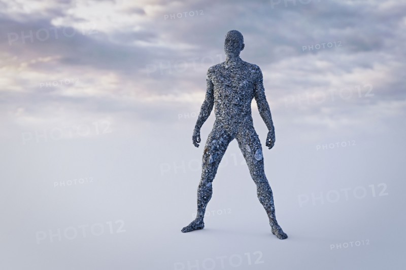 Stone man in sky