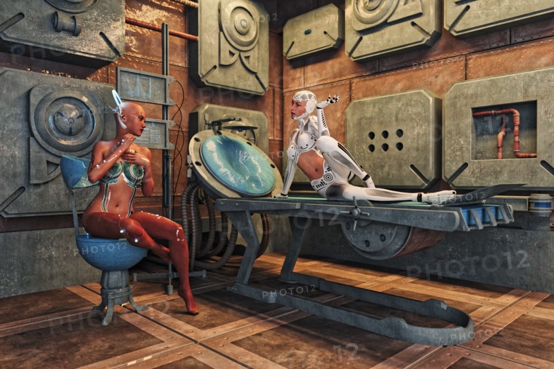 Cyborg women relaxing