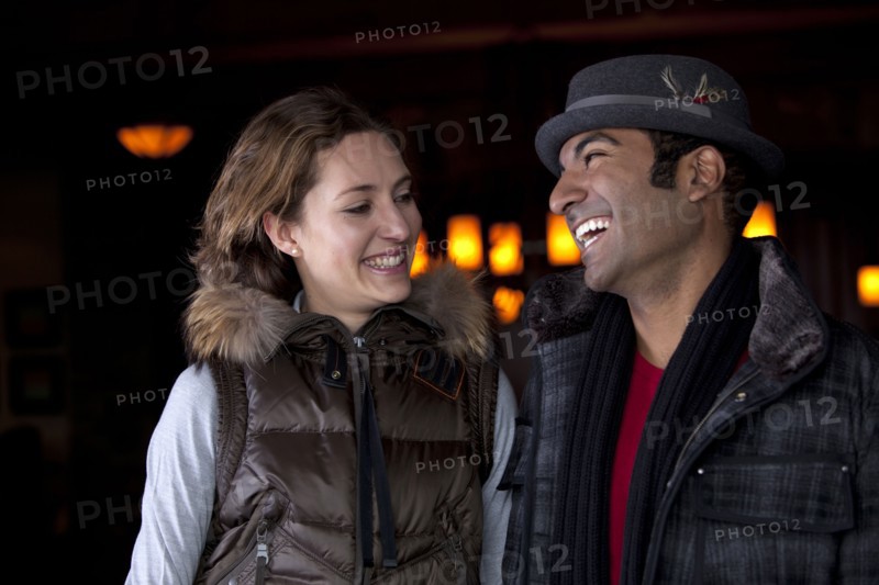 Happy couple laughing
