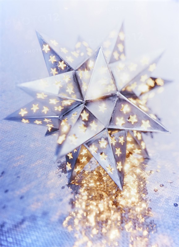 Close up of illuminated star lantern