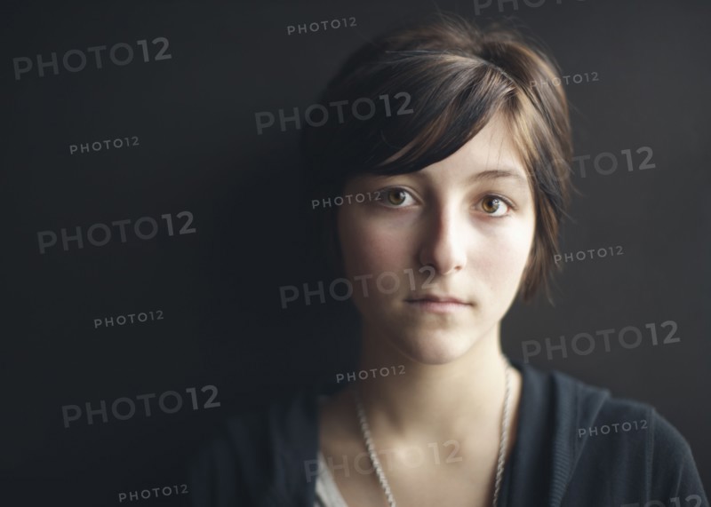 Serious Caucasian teenager