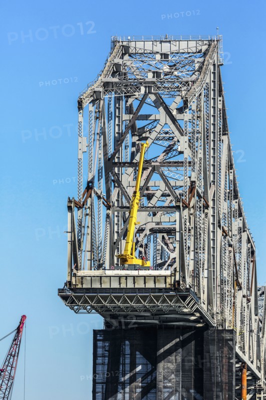 Low angle view of bridge under construction