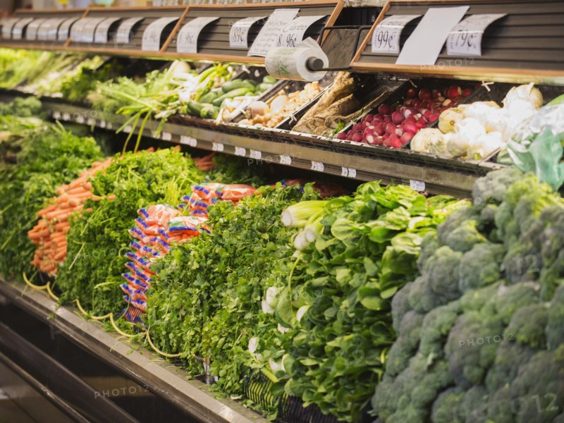 Produce for sale in grocery store