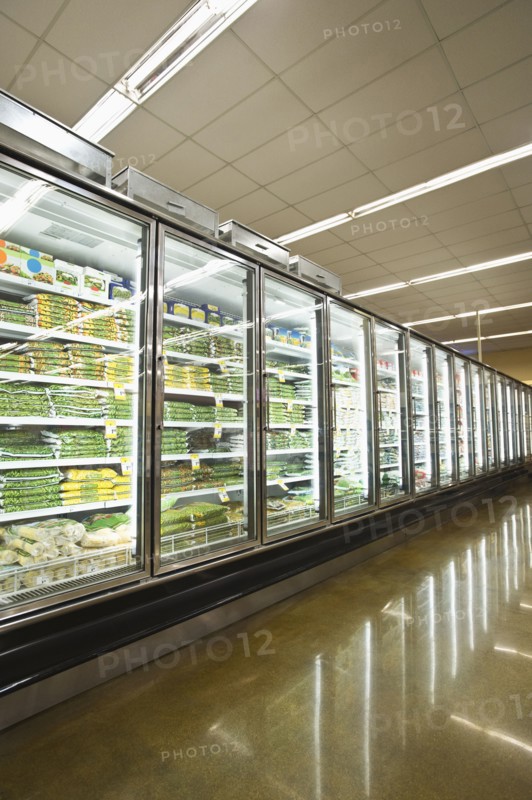 Frozen section of grocery store