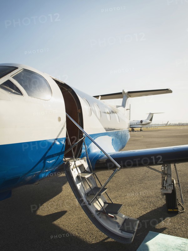 Airplane grounded on runway