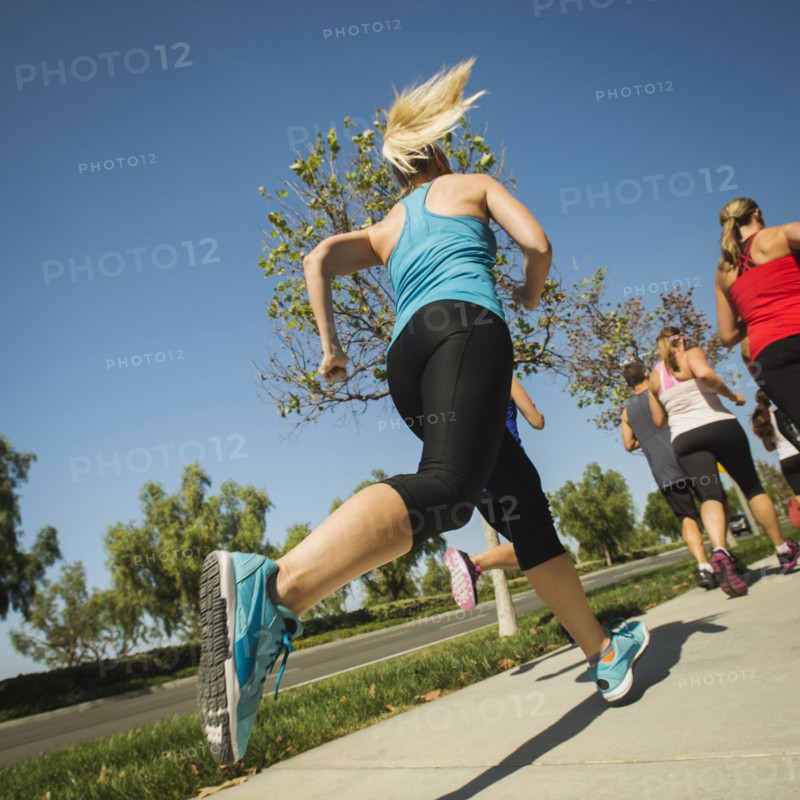 People jogging together outdoors