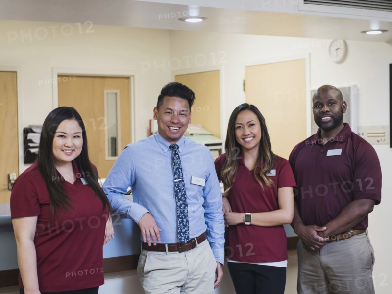 Portrait of smiling medical team in hospital