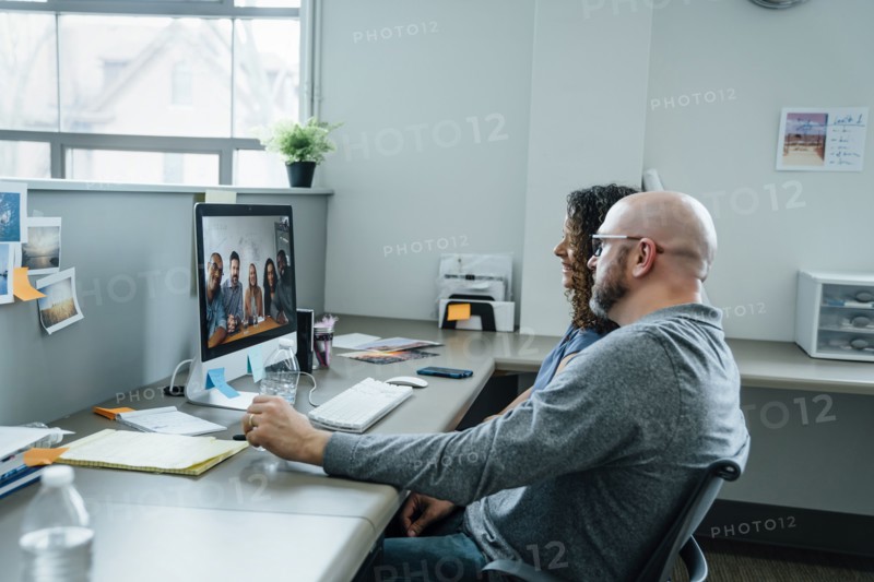 Business people on video conference