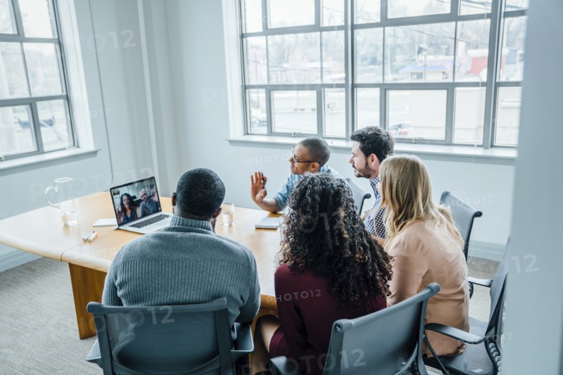 Business people on video conference