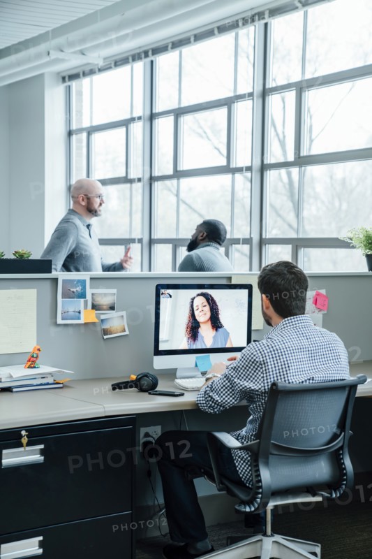 Business people on video conference