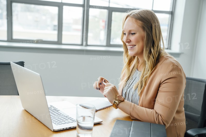 Businesswoman on video conference