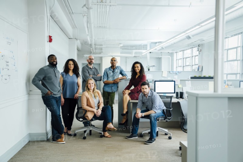 Portrait of diverse business people in office