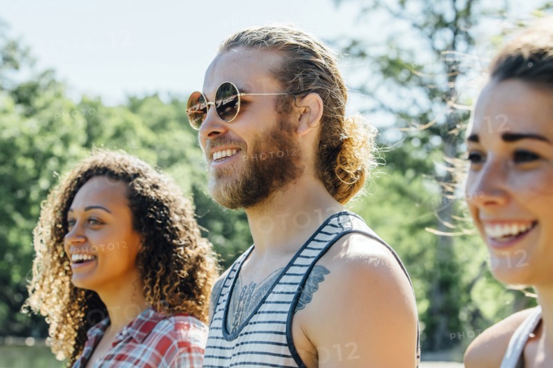 Close up of smiling friends