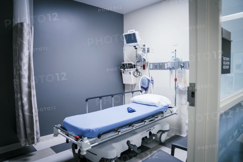 Empty hospital bed