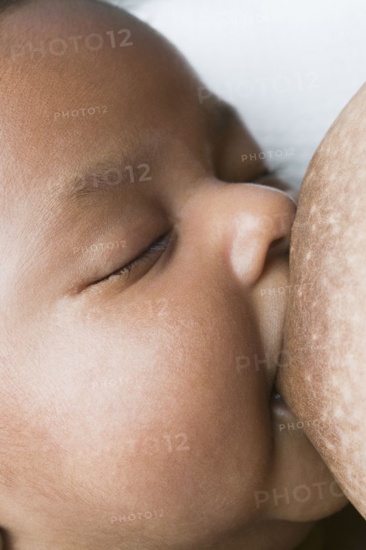 Close up of African baby nursing