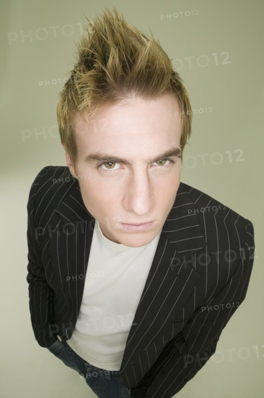 Young man with spiked hair