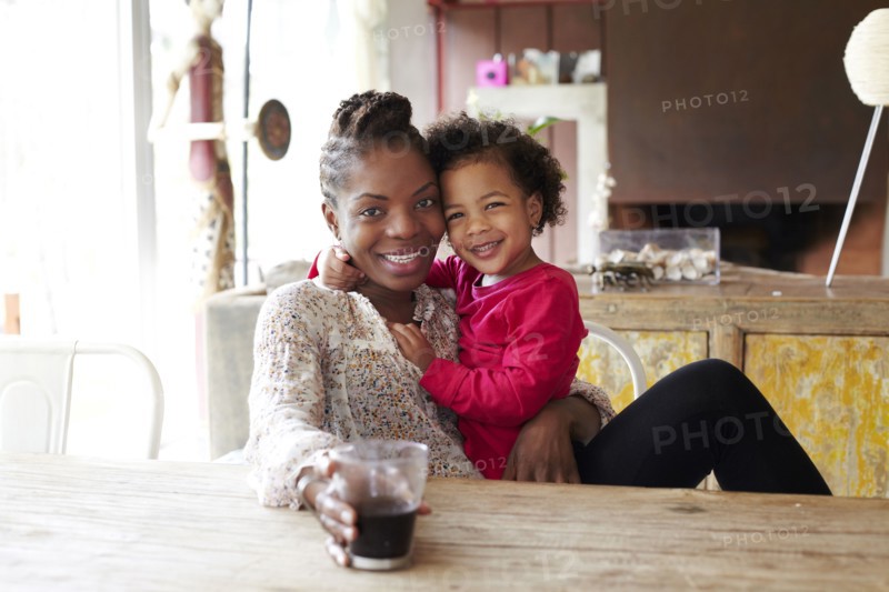 Mother and daughter relaxing together