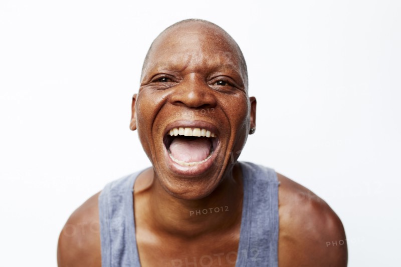 Black man screaming