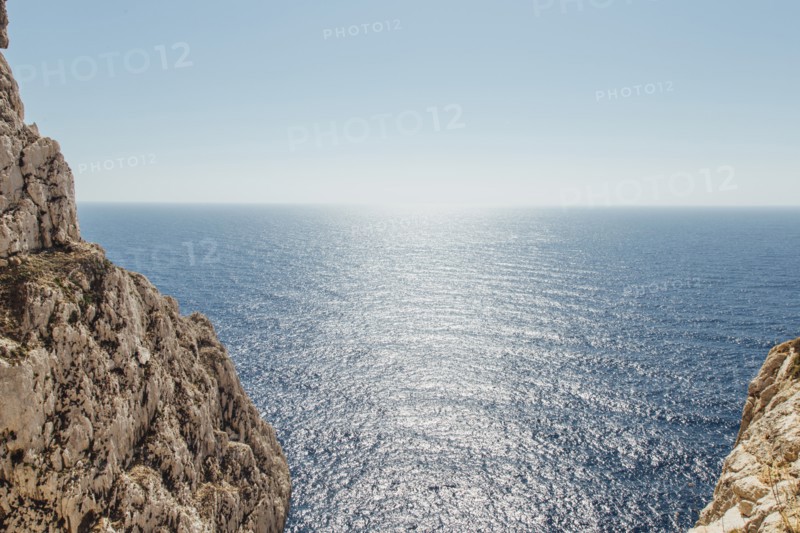 Scenic view of ocean near rock formation